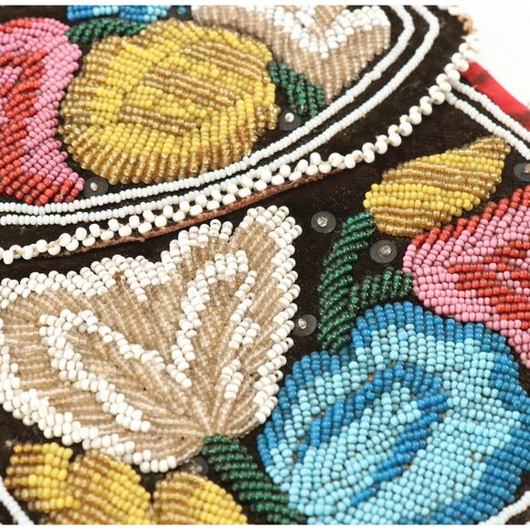 👜 Antique Floral Beaded Purse – Attributed to Whiting & Davis, c.1910 - Picture 3 of 5